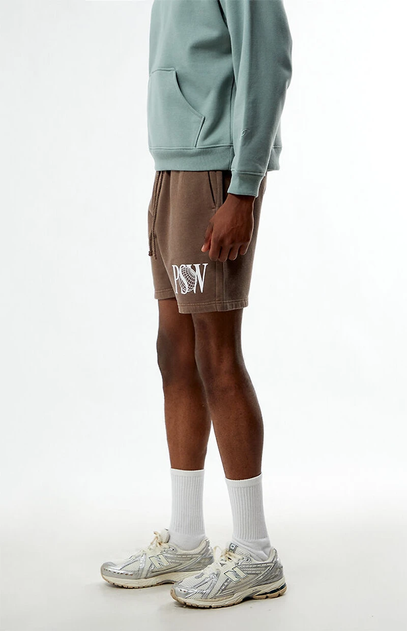 Pacsun PSW Brown Fleece Volley Sweat Shorts
