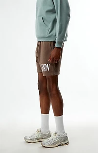 Pacsun PSW Brown Fleece Volley Sweat Shorts