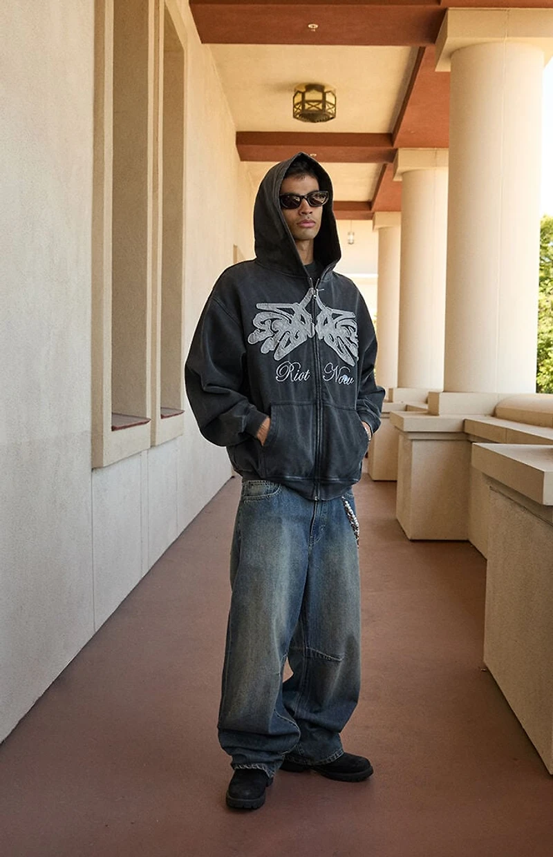 Pacsun Mason Baggy Barrel Jeans Dark Blue