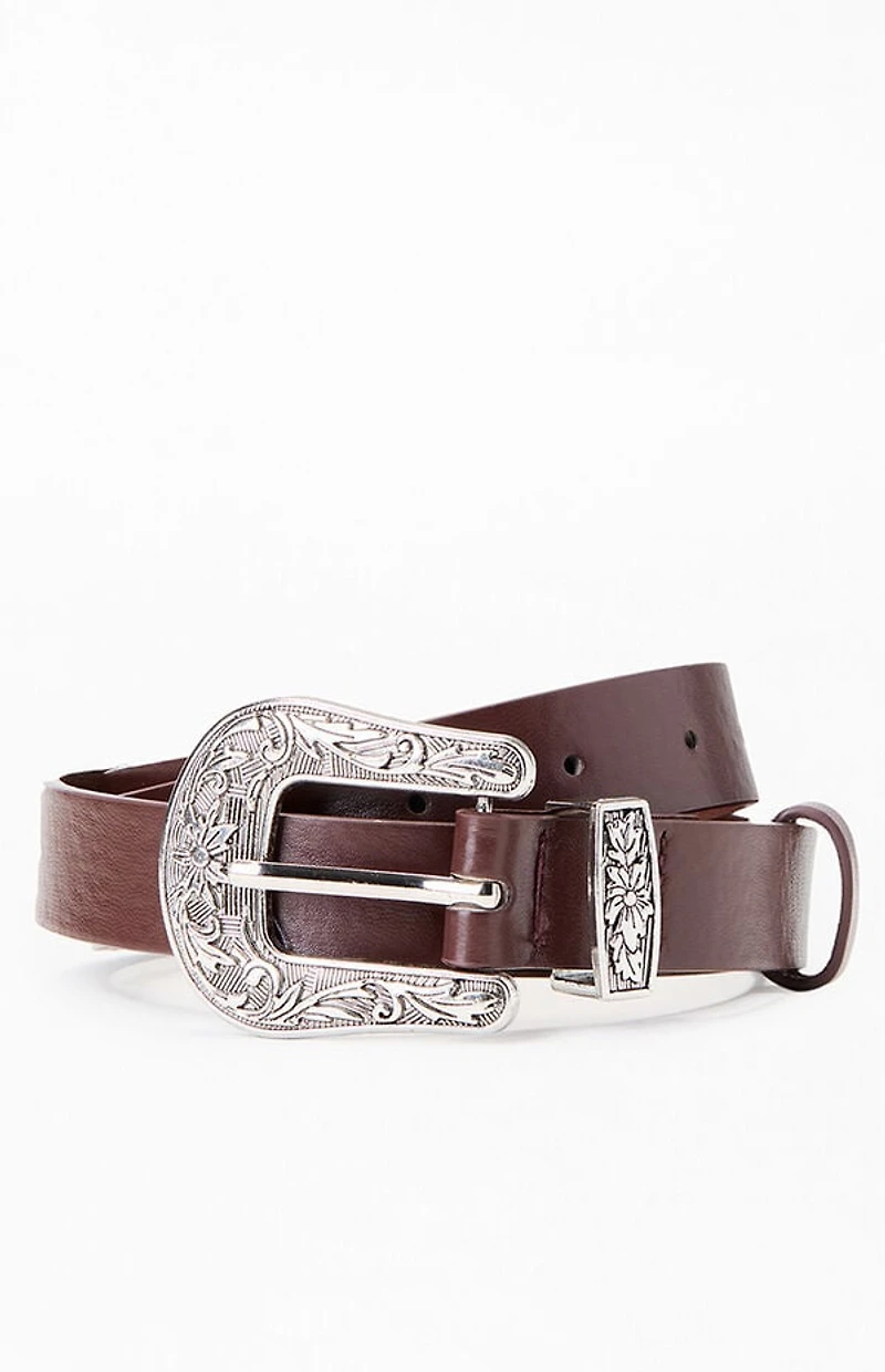 Pacsun Brown Basic Western Buckle Belt