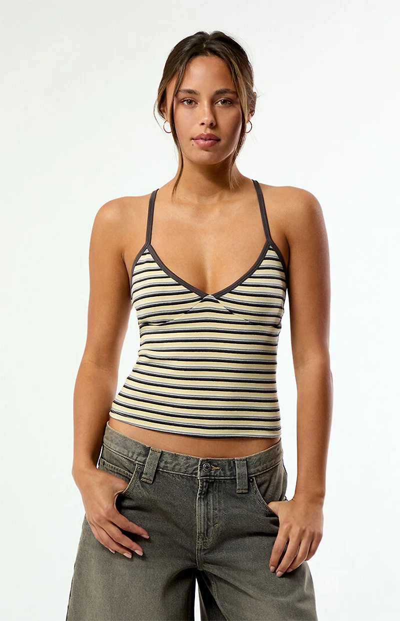 Your Favorite Elle Easy V-Neck Striped Tank Top
