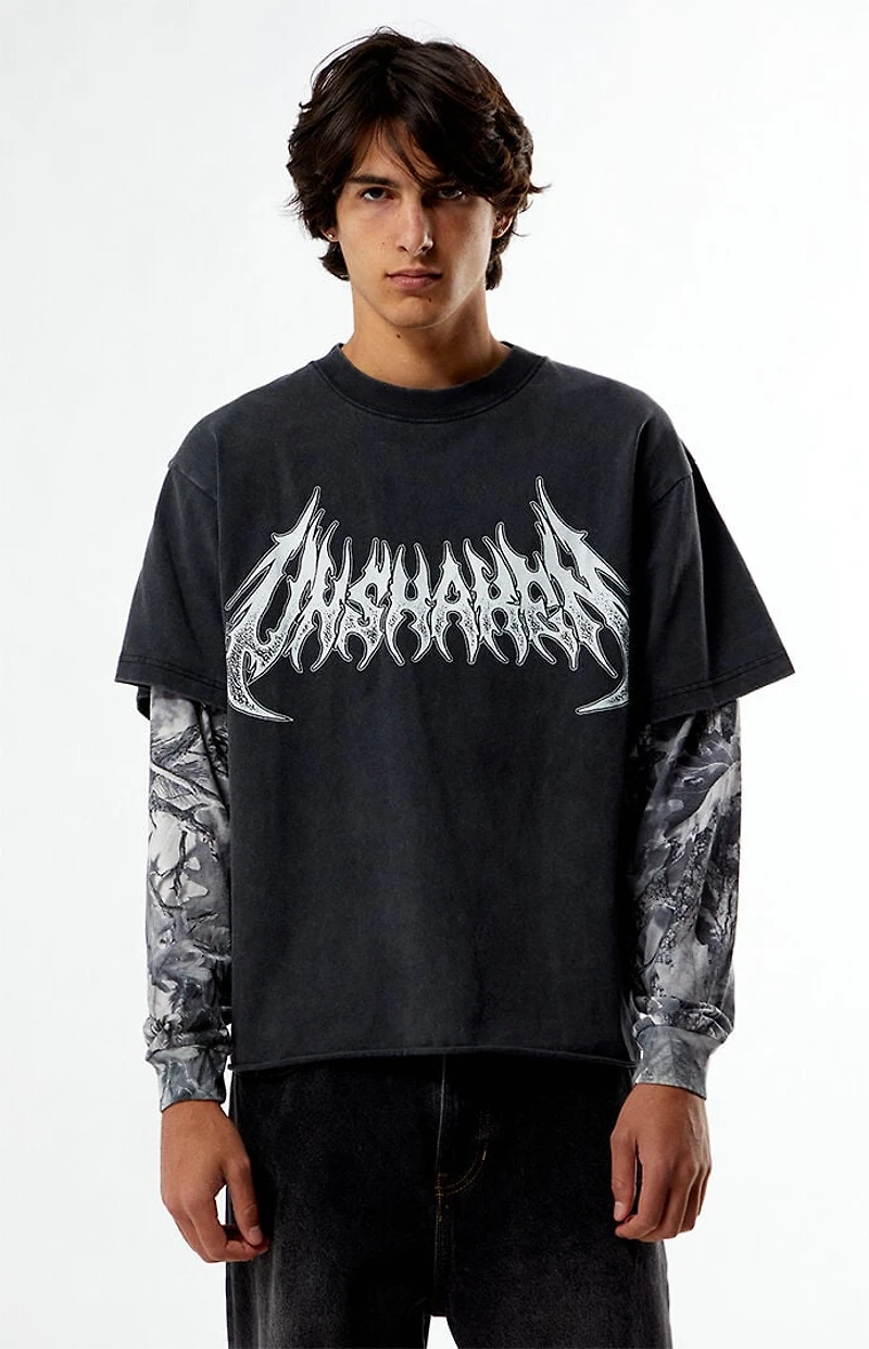 Pacsun Unshaken Cropped Camo 2fer Long Sleeve T-Shirt