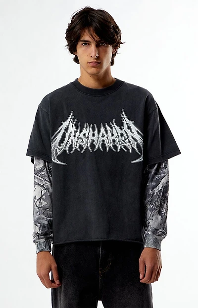 Pacsun Unshaken Cropped Camo 2fer Long Sleeve T-Shirt