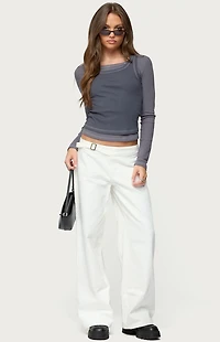 Edikted Zane Contrast Layered Long Sleeve Top