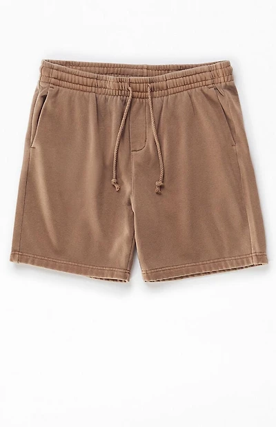 Pacsun Brown Vintage Wash Fleece Volley Shorts
