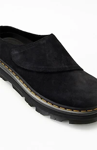 Dr Martens Black Zebzag Suede Anywair Platform Mules