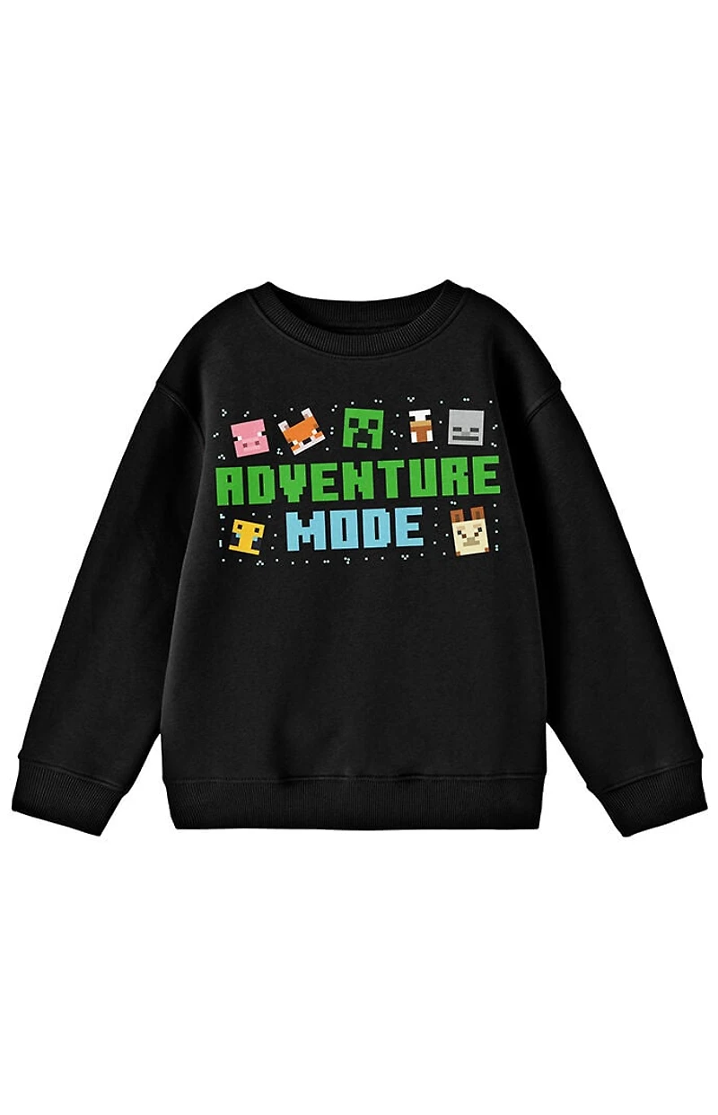 Kids Minecraft Adventure Mode Crew Neck Sweatshirt