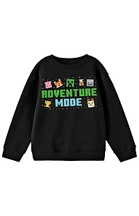 Kids Minecraft Adventure Mode Crew Neck Sweatshirt