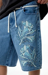 The Met x Pacsun Moon Flask Lily Baggy Denim Shorts