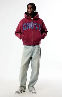 Pacsun Ghost Washed Cropped Full Zip Hoodie