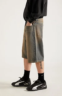 Pacsun Austin Extreme Baggy Denim Shorts Dark Blue Tint