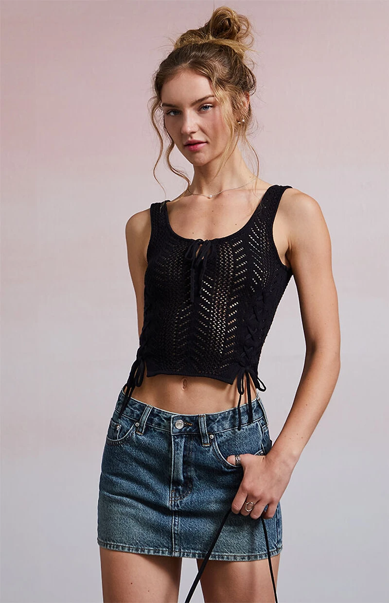 Third Charm Simone Crochet Corset Top