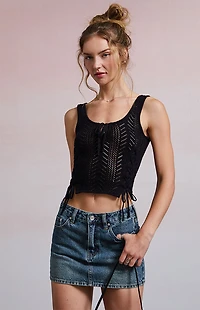 Third Charm Simone Crochet Corset Top