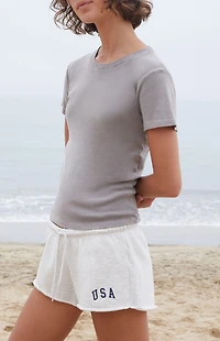 John Galt Silver USA Sweat Shorts