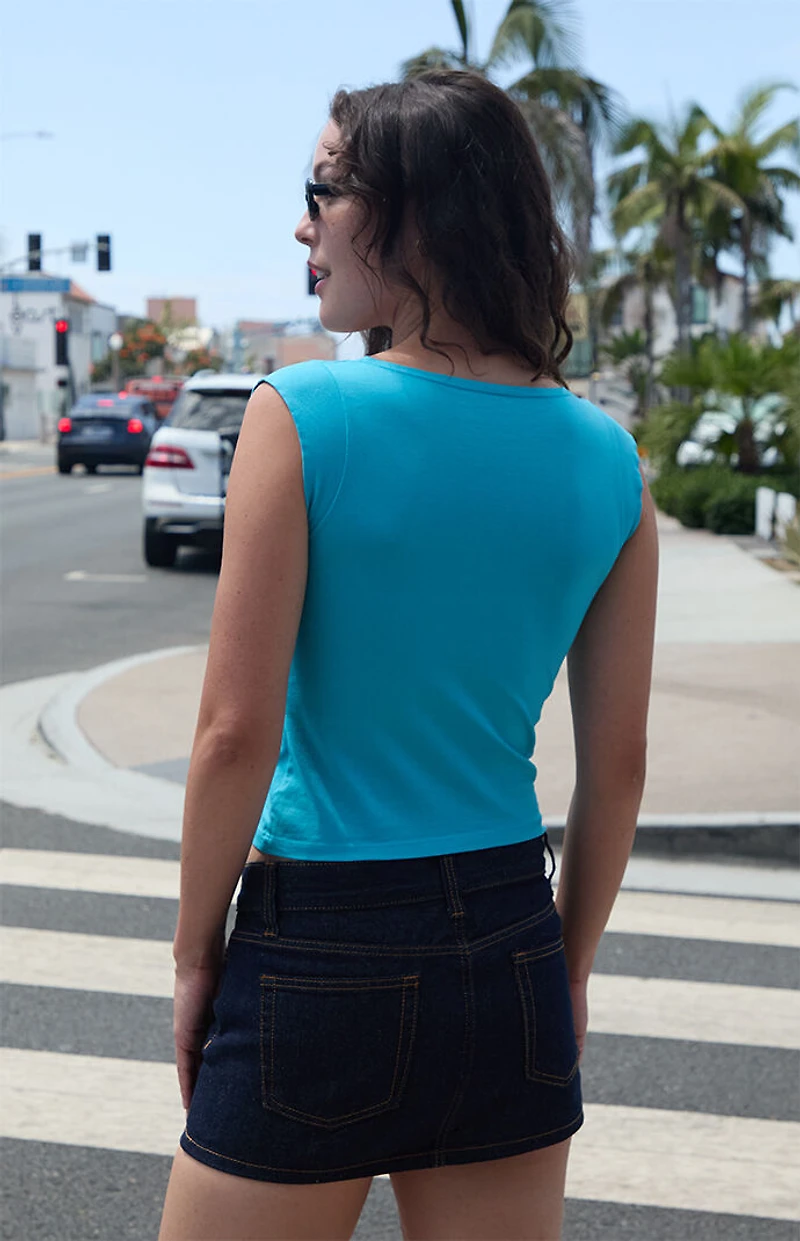 John Galt Blue Amara Tank Top