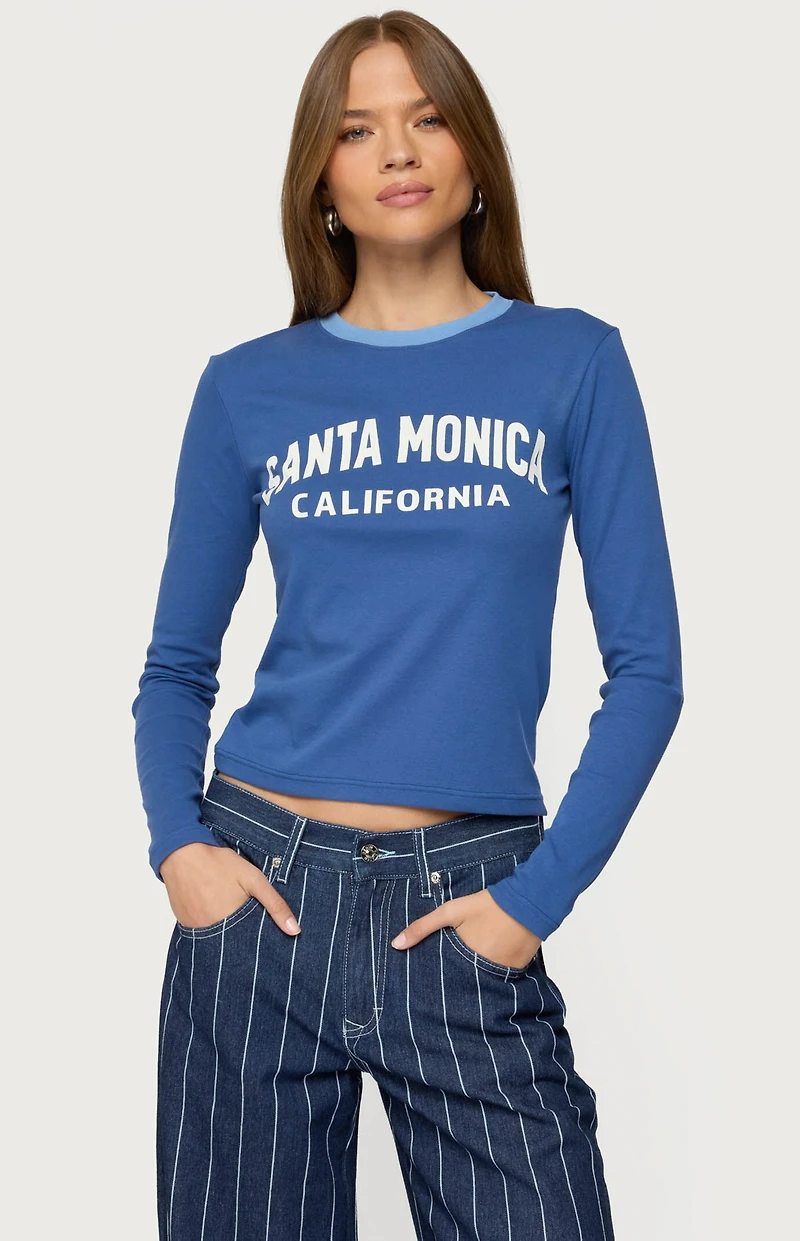 Edikted Santa Monica Long Sleeve T-Shirt