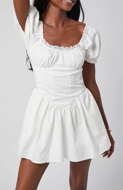 Beverly and Beck Lauren Lace Trim Mini Dress