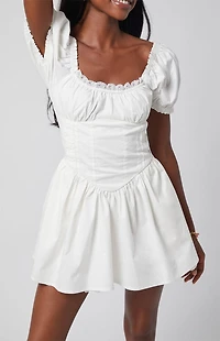 Beverly and Beck Lauren Lace Trim Mini Dress