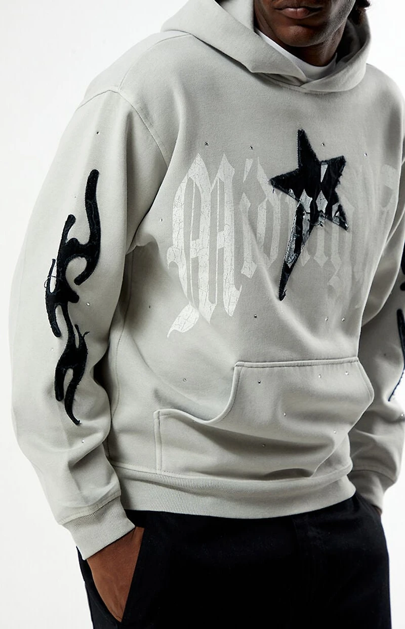 Pacsun Midnight Raw Applique Rhinestone Hoodie