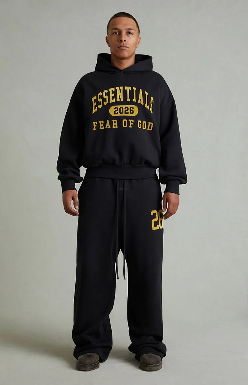 Fear of God ESSENTIALS Vintage Black Lounge Fleece Baggy Sweatpants