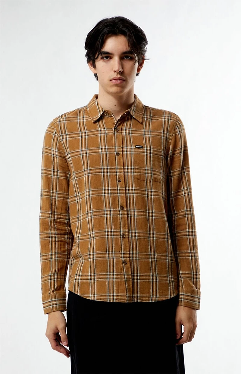 Brixton Charter Linen Blend Plaid Shirt