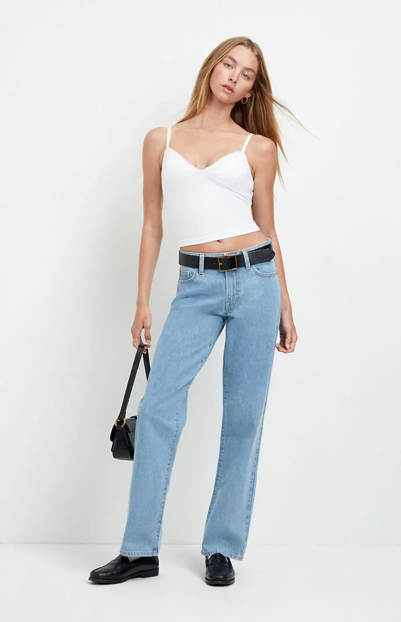 Pacsun Alex Relaxed Straight Jeans Light Blue