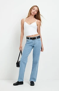 Pacsun Alex Relaxed Straight Jeans Light Blue