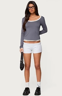 Edikted Orella Contrast Layered Long Sleeve Top