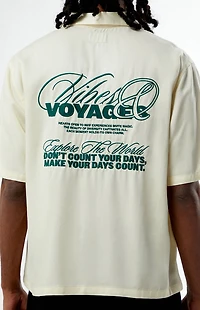 Pacsun Vibes & Voyage Embroidered Oversized Resort Camp Shirt