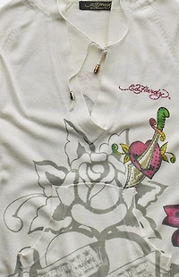 PS VINTAGE 2000s Ed Hardy V-Neck Pullover Hoodie