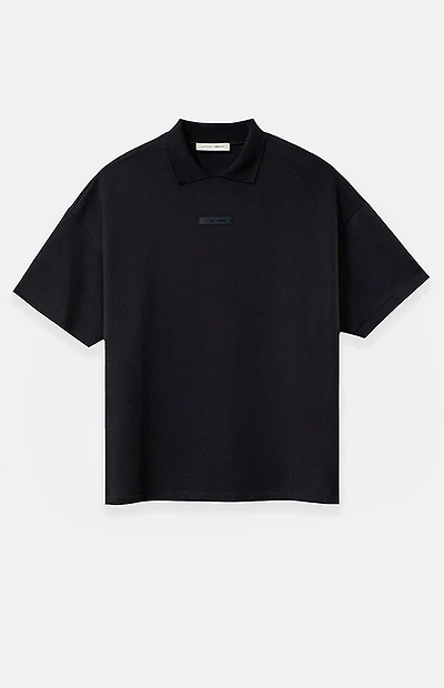 Fear of God ESSENTIALS Jet Black Pique Polo Shirt
