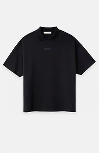 Fear of God ESSENTIALS Jet Black Pique Polo Shirt