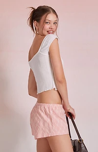 Beverly and Beck Embroidered Micro Shorts