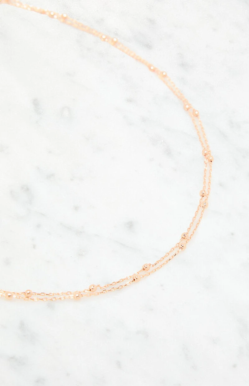 John Galt Double Chain Beaded Necklace