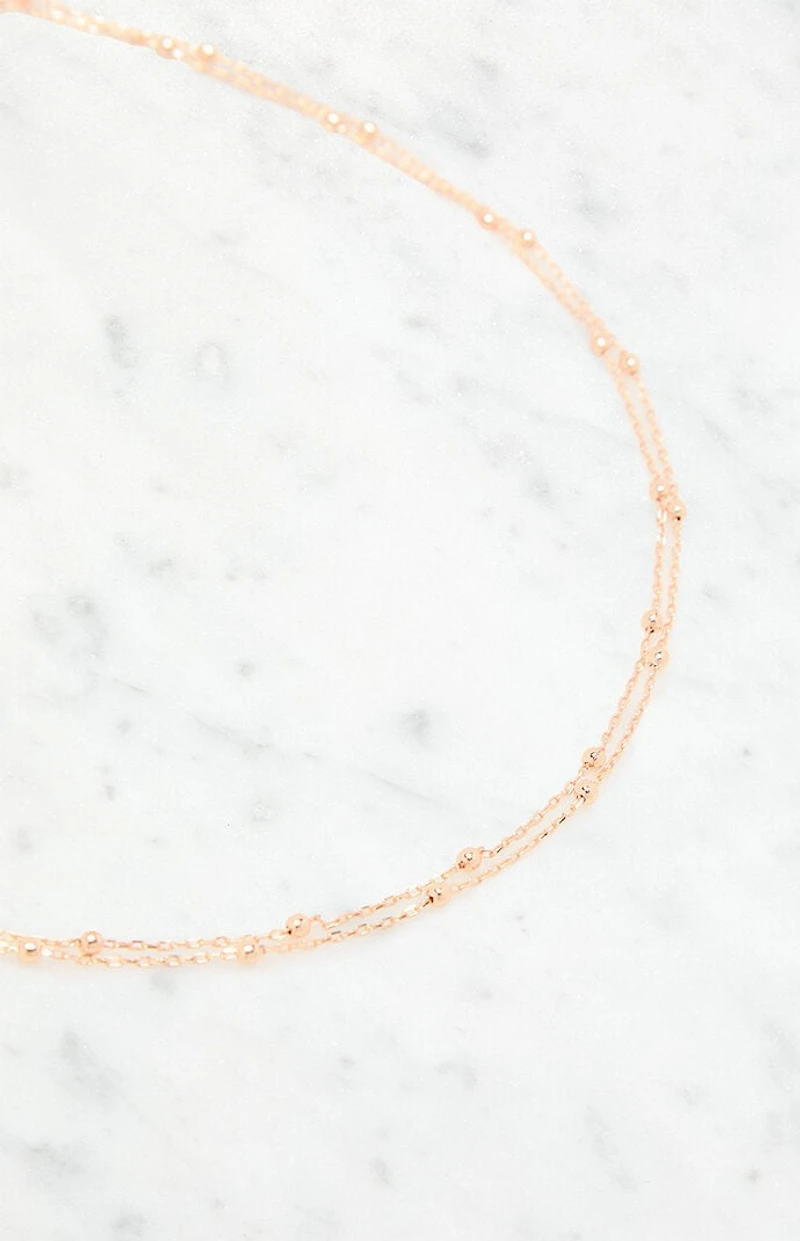 John Galt Double Chain Beaded Necklace