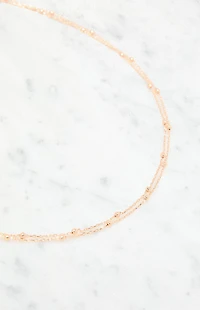 John Galt Double Chain Beaded Necklace