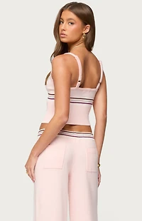 Edikted Miya Stripey Ribbed Knit Tank Top