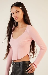 LA Hearts Woodland V-Neck Sweater