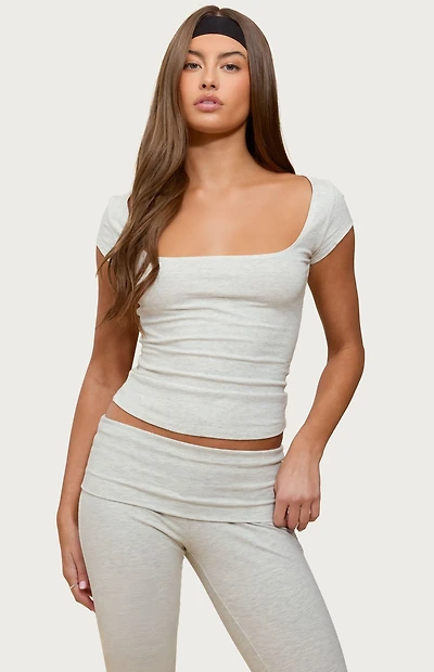 Edikted Esmarie Square Neck T-Shirt