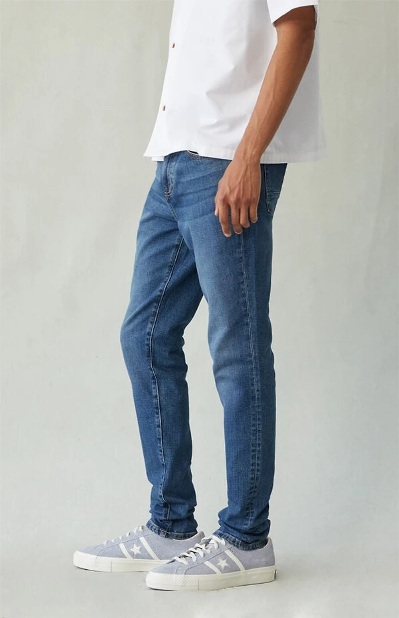 Pacsun Bryce Stacked Skinny Jeans Stretch Dark Blue