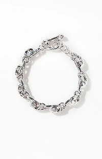 Pacsun Silver Skull And Bones Bracelet
