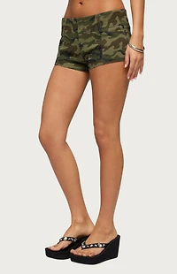 Edikted Camo Craze Stretch Micro Shorts