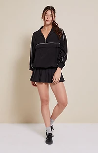 PAC 1980 Active Black Half Zip Windbreaker Track Jacket