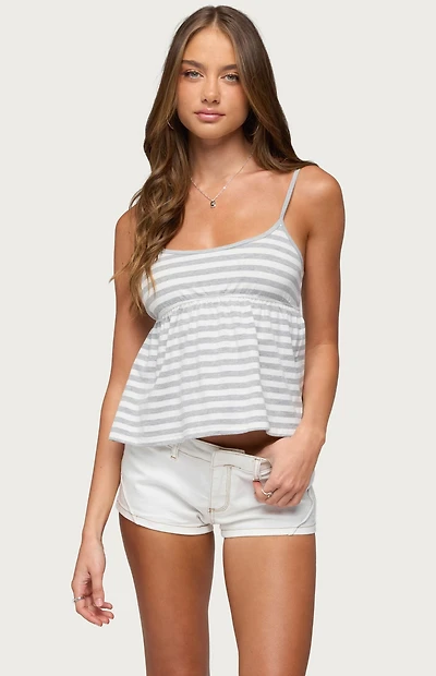 Edikted Zacharia Striped Babydoll Top