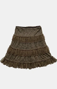 PS VINTAGE 2000s Brown Y2K Midi Skirt