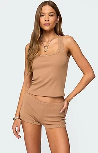 Edikted Hasel Grommet Ribbed Tank Top