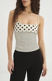 Miaou Black & White Polka Dot Stella Tank Top