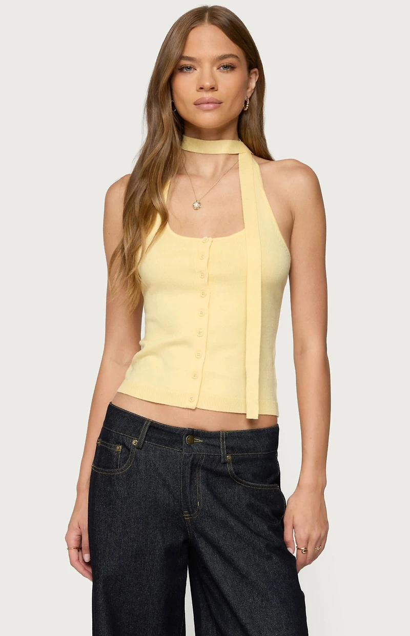 Edikted Two Piece Knit Halter Top