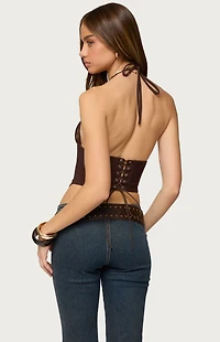Edikted Ghita Lacey Halter Corset