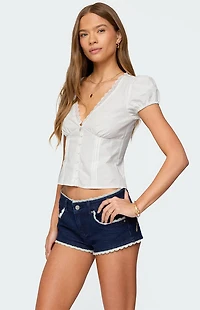 Edikted Antonella Cotton Button Up Top